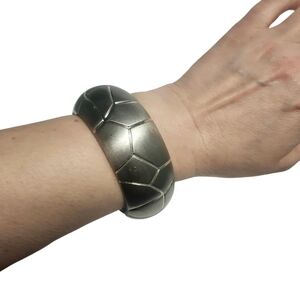 Macys Metal Pattern Wide Bangle Bracelet